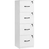 VASAGLE Aktenschrank 80 x 40 x 120 Wolkenweiß