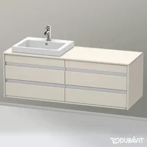 Duravit Waschtischunterschrank 2 Auszüge 140 x 49,6 x 55,1 cm Grau Matt