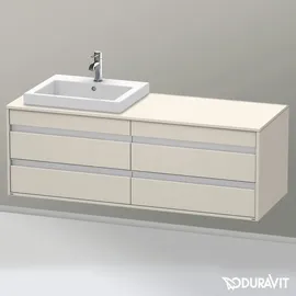 Duravit Waschtischunterschrank 2 Auszüge 140 x 49,6 x 55,1 cm Grau Matt