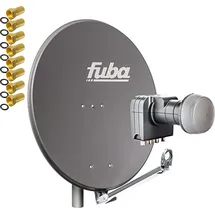 Fuba DAL 804 A Sat Satelliten Anlage Schüssel Quad LNB DEK 417 4 Teilnehmer HDTV 4K 3D kompatibel