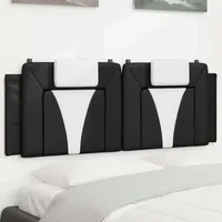 VidaXL Kopfteil-Kissen Schwarz und Weiß 140 cm Kunstleder