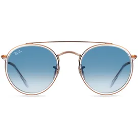 Ray-Ban Round Double Bridge RB3614N 90683F 51-22 transparent bronze-copper/light blue gradient