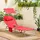 SoBuy Sonnenliege 189 x 62 x 28 cm rot inkl. Sonnendach klappbar