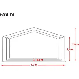 TOOLPORT Partyzelt 5 x 4 m weiß (6164)
