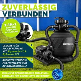 tillvex Sandfilteranlage schwarz 7.900 l/h