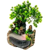 Zimmerbrunnen Wasserfall - farbiges LED-Licht, Zen Meditation, 28cm hoch