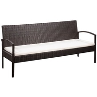 vidaXL Loungesofa 3-Sitzer-Gartensofa mit Auflagen Braun Poly Rattan, 1 Teile braun