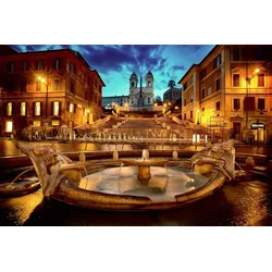 Fototapete PAPERMOON "Brunnen in Stadt", bunt, B:5,00m L:2,80m, Vlies, Tapeten