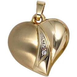 Herz-Anhänger JOBO "Anhänger Herz", gold (gelbgold 333), Schmuckanhänger, Damen, Gelbgold 333, 333 Gold mit Zirkonia