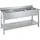 GastroHero Spültisch Basic 16x6 mit 2 Becken rechts, Aufkantung Grundboden