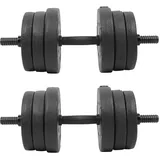 2 in1 Hanteln Set Kurzhanteln Langhanteln Verstellbar Kurz Lang Dumbbell, Einstellbar Hantelstangen Kurzhantelset, 20 kg Gewichten Weights für Aerobic Fitness Gym Training (Schwarz)