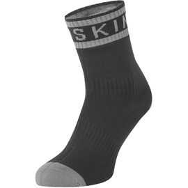 SealSkinz Unisex Waterproof Warm Weather Ankle Length with Hydrostop Socken für Erwachsene, schwarz/grau, M