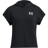 Under Armour Rival Try Cut Kurzarm-kapuzenpullover - Black White