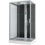 SANOTECHNIK BOSTON Komplettdusche mit Schiebetür 90 x 215 cm grau/schwarz/silber