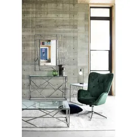 BIZZOTTO Sessel Farida aus Samt, modern und höhenverstellbar, grün, verchromtes Metallgestell, gepolstert