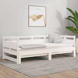 Festnight Tagesbett Ausziehbar Holz 90 x 190 cm Ausziehbett Multifunktionale Tagesbett Schlafcouch Ausziehbar Weiß Schlafsofa Ausziehsofa Bettgestell Sofabett Holzbett Bettsofa