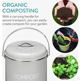 Navaris Komposteimer 5 l Grau