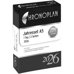 Chronoplan Jahres-Set A5 Kalendarium 2026 Anordnung in Spalten A5 weiß
