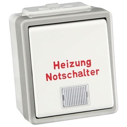 Siemens Heizung-Notschalter Aufputz - Serie Delta - 1-polig - mit Kontrolllampe - IP 44 - grau - 5TA4741