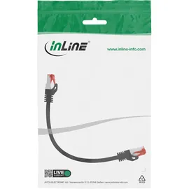 InLine Patchkabel, S/FTP (PiMf), Cat.6, 250MHz, PVC, Kupfer, schwarz, 0,25m