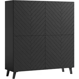 Home Affaire Highboard Phuket 120 x 128 x 39 cm Schwarz