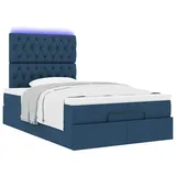 vidaXL Ottoman-Bett mit Matratze Blau 120x190 cm Stoff