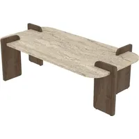 Asir Couchtisch, PURO 120x60 cm Nussbaum/Beige - Beige/Braun