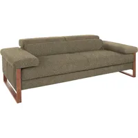 2,5-Sitzer W.SCHILLIG "finn", schwarz (pepper s22), B:230cm H:71cm T:106cm, Flachgewebe S22 (100% Polyester);Stoff S37 (100% Polyester);Longlife Xtra-Leder Z59: Glattleder mit modischer Prägung. Hautstärke 0, 9 - 1, 1 mm, Sofas, German Design Award 2016, Fußgestell Nussbaum natur, Breite 230 cm