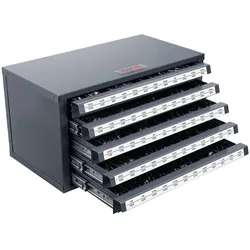VEVOR Bohrer-Spender-Schrank, Bohrer-Organizer-Schrank mit fünf Schubladen für 33/64" bis 63/64" Stahl-Bohrer-Spender-Organizer-Schrank mit Etiketten, Stapelbarer Bohrer-Spender Aufbewahrung
