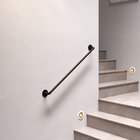 Pamo Handlauf für Treppen | 36-392 cm | Handlauf schwarz aus stabilen Rohren im industrial Loft Design | Treppengeländer innen zur Wandbefestigung | Handläufe