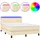 vidaXL Boxspringbett mit Matratze & LED Creme 140x200 cm Stoff
