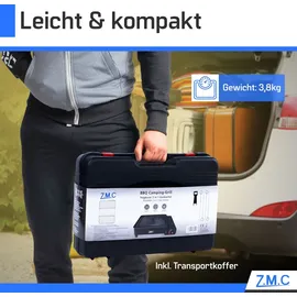 ZMC Gaskocher 2-in-1 Campingkocher inkl. Grillplatte und Gaskartusche