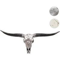 Mendler Deko Schädel 132cm HWC-A14, Polyresin Stier Bulle Longhorn