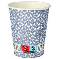 1200 Pappbecher für Heißgetränke, 0,2 l mit Motiv blau Glühweinbecher Kaffee Becher Glühwein