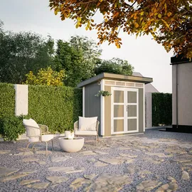 TIMBELA Gartenhaus 1,61 x 2,94 m Braun