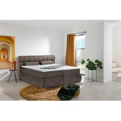 Boxspringbett PLACES OF STYLE "Felicia", braun, B:194cm L:215cm, Komplettbetten, Boxspringbett, in H4, inkl. Topper und Bettkasten