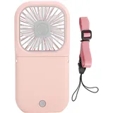 Zusammenklappbarer, Tragbarer Nackenventilator, 3 Geschwindigkeitsstufen, Usb-aufladbar, Leise, Für Den Einsatz Im Büro (innen Und Außen), Rosa