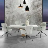 OTTO home Esszimmerstuhl Leonidas (2 St), Sitz und Rücken gepolstert, Sitzfläche in Velourstoff, Sitzhöhe 47 cm grau