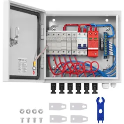 VEVOR Solar PV Combiner Box 6 String 15A für Solar Panel System Stahl Fall IP65