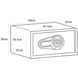HJH Office Tresor SAFE COMPACT I Stahl
