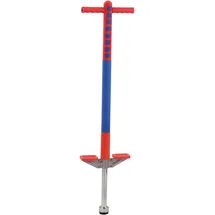 Relaxdays Pogo Stick, Kinder, 35 kg, gepolststert, Sprungstab Outdoor, rutschfest, Edelstahl, blau/rot
