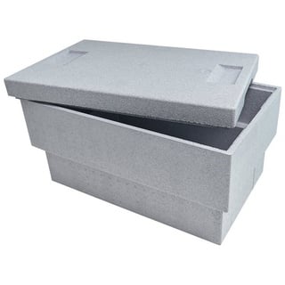 Climapor Transportbox Plus aus Styropor, grau - Volumen: 54,5 x 35 x 30 cm (32 Liter) - Wandstärke: 2 cm - 1 Box