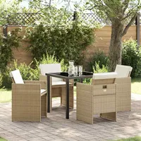 vidaXL Garten Essgruppe 5-tlg. Beige