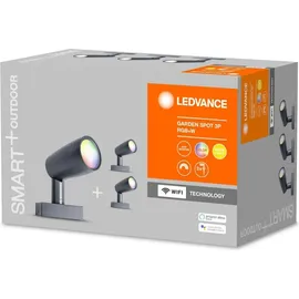 LEDVANCE Smart + WiFi LED Gartenstrahler Garten Spot 3er Set dunkelgrau 478497