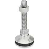 Ganter Normelemente | Stellfuß, Gelenkfuß, Möbelfuß | Edelstahl | GN 343.6-32-M8-63-KR | Kunststoffkappe rutschfest | Gewinde M8x63