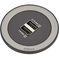 EVOline Tischsteckdose 2-fach Schwarz 1 St.