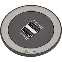 EVOline Tischsteckdose 2-fach Schwarz 1 St.