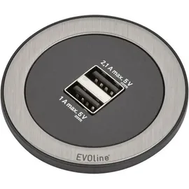 EVOline Tischsteckdose 2-fach Schwarz 1 St.