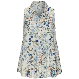 Buffalo Blusentop Damen creme-blau bedruckt Gr.38