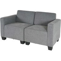 Mendler Modular 2-Sitzer Sofa Couch Lyon, Stoff/Textil ~ grau